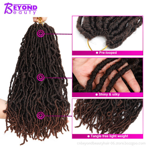 Faux Locs Crochet Hair Crochet Wavy Hair Pre Looped Dreadlocks Natural Goddess Crochet Hair Curly African Roots Braid